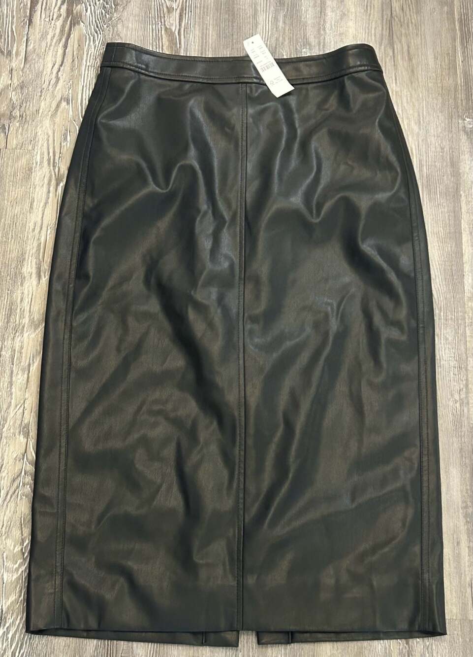 J.Crew Faux Leather Midi Pencil Skirt Black Size 2